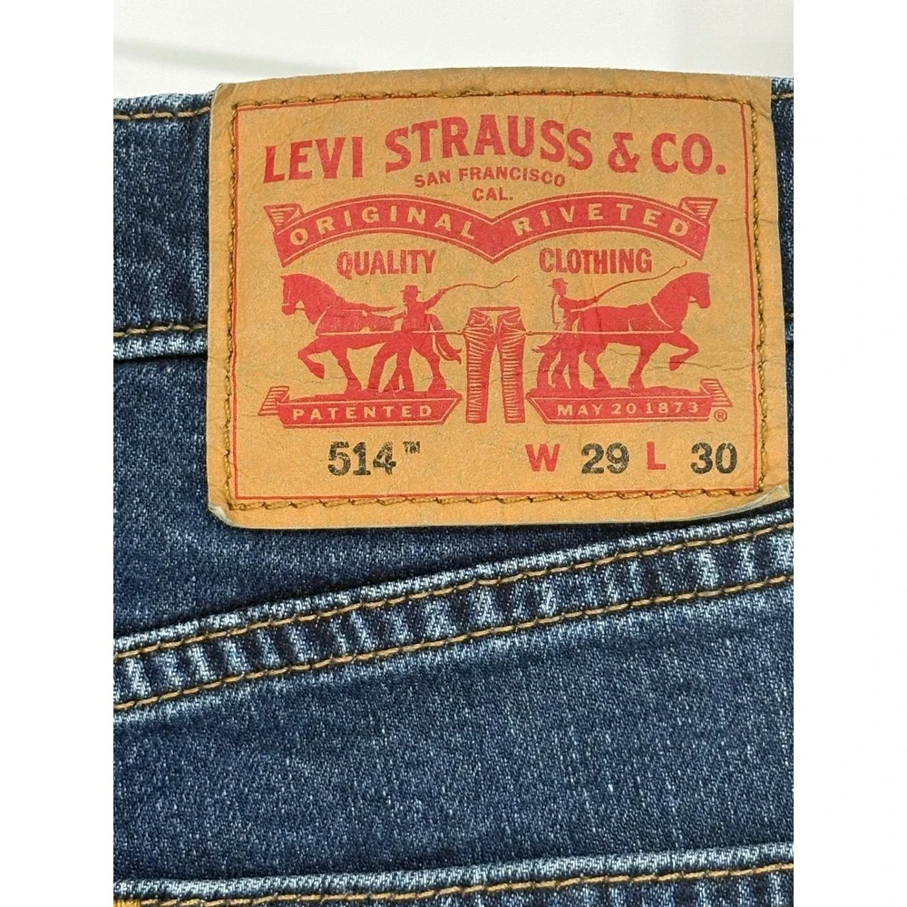 Levi's 514 Straight‎ Fit Jeans Men's 29x30 Blue Denim Medium Wash